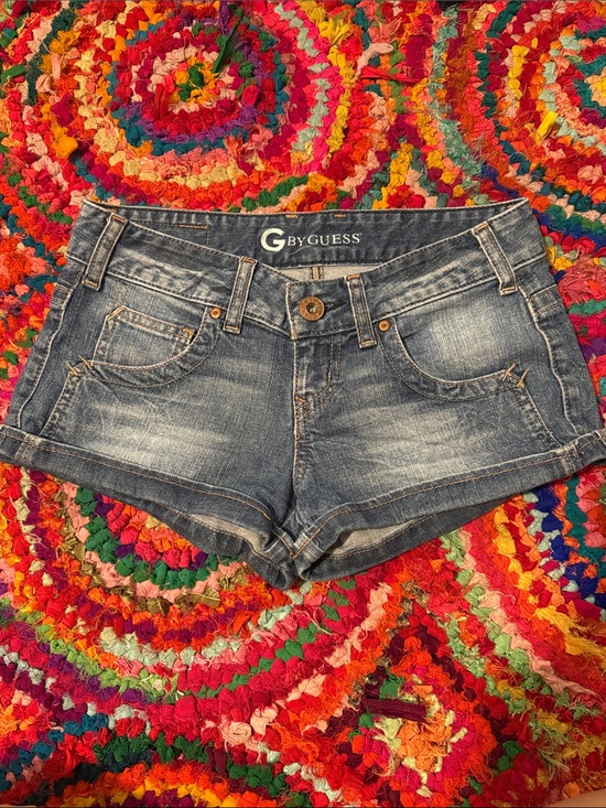 G by Guess Pants - G by Guess Distressed Blue Denim Cuffed Jean Shorts